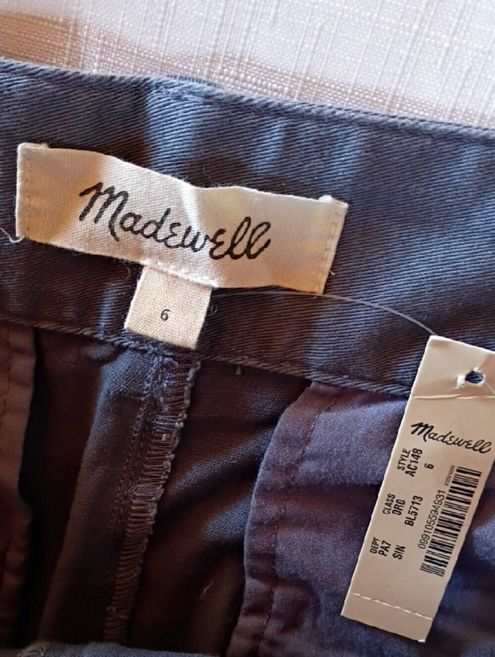 Madewell Women's Slate Blue Pleated Chinos Pants Size 6 New WT - Picture 5 of 11